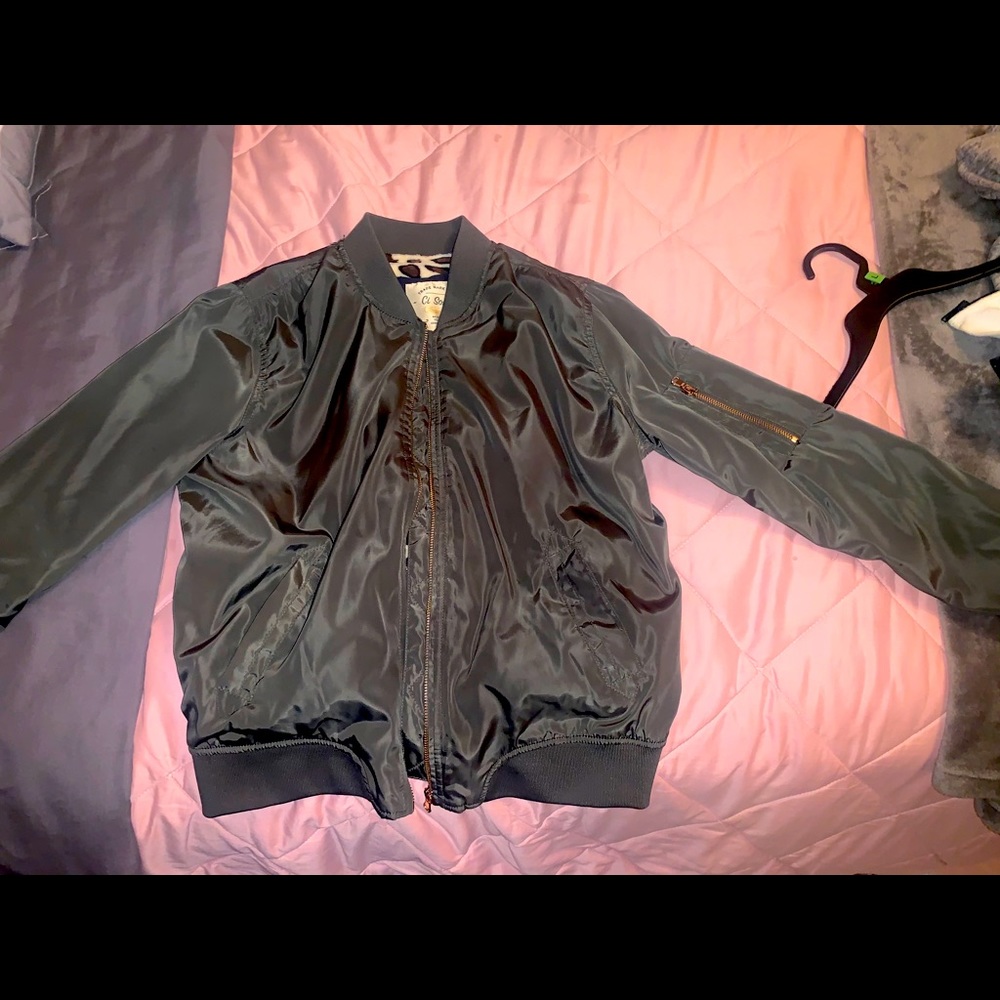 Olive bomber jacket